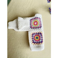 Dafne Dükkan El Örgüsü Motifli Bebekhırkası Granny Square Cardigan