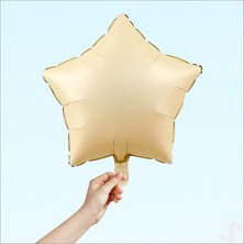 Süsle Bebek ve Parti Yıldız Folyo Balon, 45CM - Bej