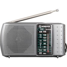 Go İthalat Sonıvox VS-R1516 Gri Renk Analog Radyo (2818)