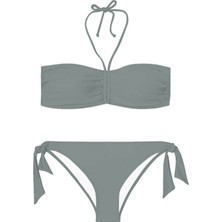 Slipstop Kadın Grey Bikini Strapless