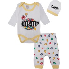 Bebelop Erkek Bebek Baskılı Şapkalı Çıtçıtlı Badi Zıbın 2'li Takım