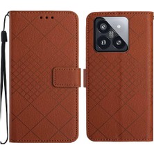 MY Boutique1 Xiaomi 14 Elmas Kabartmalı Kart Yuvası Için Flip Case El Kayışı ile Standı (Yurt Dışından)