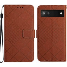 MY Boutique1 El Kayışı Elmas Kabartmalı Manyetik Pu ile Google Piksel 6A Için Flip Case (Yurt Dışından)