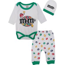 Bebelop Erkek Bebek Baskılı Şapkalı Çıtçıtlı Badi Zıbın 2'li Takım