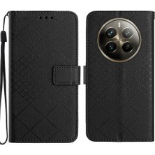 SZY Mall Realme 12 Pro Için Flip Case Manyetik Kapak Elmas Kabartmalı Cüzdan Pu Kart (Yurt Dışından)