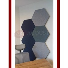 Elit Acoustic Hexagon 2 Akustik Kumaş Kaplı Panel 7 Adet 30 cm Kısa Kenar