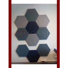 Elit Acoustic Hexagon 2 Akustik Kumaş Kaplı Panel 7 Adet 30 cm Kısa Kenar