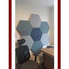 Elit Acoustic Hexagon 2 Akustik Kumaş Kaplı Panel 7 Adet 30 cm Kısa Kenar