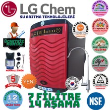 Light Gastro Lg Chem Gold Plus Pompalı Siyah-Kırmızı 12 Litre 7 Filitre 14 Aşama Su Arıtma Cihazı