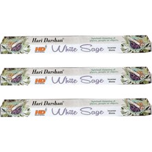 Hari Darshan White Sage Çiçek Çubuk Tütsü - Oda Ortam Kukusu - 20 Adetlik 3 Paket