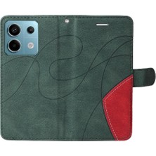 BDT Boutique Xiaomi Redmi Not Için Kılıf 13 Pro 5g Iki Renkli Dikiş Pu Deri Flip (Yurt Dışından)