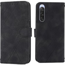 BDT Boutique Sony Xperia 10 V Pu Deri Kapak Için Filp Durumda Kickstand Bilek Kayışı Kart (Yurt Dışından)