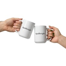Bexdore Etiket Hashtag Jediknight - #jediknight - Beyaz Parlak Kupa - Ingilizce Kahve Kupa