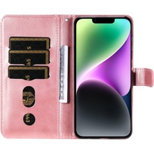 BDT Boutique Ile Uyumlu iPhone 15 Moda Fermuar Çevirme Deri Telefon Kılıfı Kart Tutuculu Manyetik Cüzdan Telefon Kılıfı (Yurt Dışından)