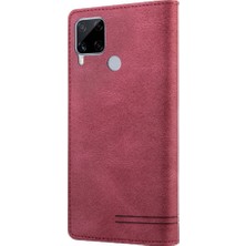 BDT Boutique Realme C15 Premium Deri Iki Kart Yuvaları Premium Deri Için Kılıf (Yurt Dışından)