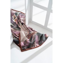Jawel Kadın Digital Baskılı Pamuk Karışımlı Fırça Desen Soft Eşarp 90x90 Cm