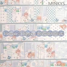 GongtuShop 100 Yaprak Mavi Stil Mınkyeets Kawaii Bloknotlar Yapılacaklar Kağıt Kontrol Listesi Günlük Not Kağıtları Paperlaria Kırtasiye (Yurt Dışından)