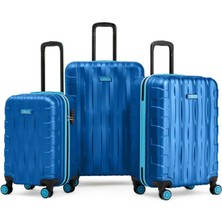 3'lü Valiz Seti Büyük Boy - Orta Boy - Kabin Boy Mavi 1167