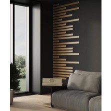Starwood Ahşap Duvar Dekorasyon Çıtası 5 Farklı Ebat (100CM+80CM+60CM+40CM+20CM)TOPLAM 25 Adet Panel Kahvere