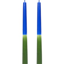Missi 2li Yeşil-Mavi Şamdan Mum Seti