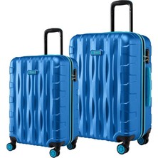 2'li Valiz Seti Orta Boy - Kabin Boy Mavi 1167