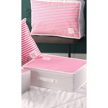 Vedsey Tela 5'li Set Düzenleyici Yorgan Hurcu Pembe Çizgili 53X44X20 53 x 44 Çok Renkli 5 Parça