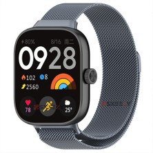 Sneezy Xiaomi Redmi Watch 4 Uyumlu Woven Wire Tasarım Metal Hasır Kordon