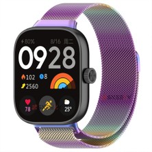 Sneezy Xiaomi Redmi Watch 4 Uyumlu Woven Wire Tasarım Metal Hasır Kordon