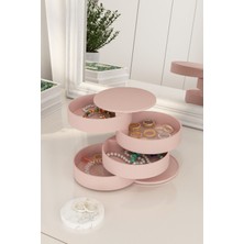 Dovi Home 12,5 Kozmetik Makyaj Takı Düzenleme Kutusu Organizer 3'lü Set 6+ Pembe 30 x 20 Plastik Makyaj