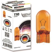 Ampül T10 Orta Dipsiz Sarı 12V T10 5 W2.1x9.5d