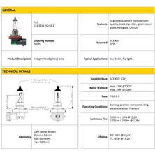 Ampül H11 12V 55W PGJ19-2