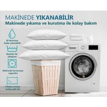 AY Home  4'lü Yastık Seti Boncuk Silikon 800 gr Ağırlığında Pamuklu Beyaz Yastık