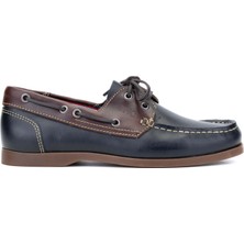 Tamer Tanca Erkek Hakiki Deri Lacivert/kahverengi Casual Ayakkabı 496 B3620 Erk Ayk Y24 Navy/brown