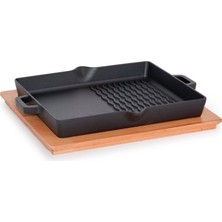 Kapp Lava Ahşap Altlık (Yarı Düz Izgara Tava Için) 26X32 cm