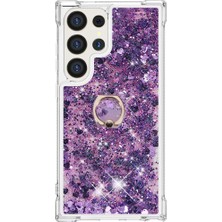 Teleplus Samsung Galaxy S23 Ultra Kılıf Sulu Yüzüklü Standlı Milce Kapak