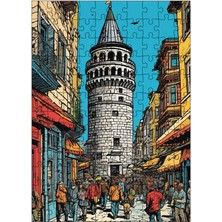 Ekart Ahşap Mdf Puzzle Yapboz Galata Kulesi Çizimi 120 Parça 25*35 cm