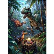 Ekart Ahşap Mdf Puzzle Yapboz Dinozorlar ve Yumurta 120 Parça 25*35 cm