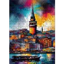 Karizma Tablo Ahşap Mdf Puzzle Yapboz Suluboya Galata Kulesi 120 Parça 25*35 cm