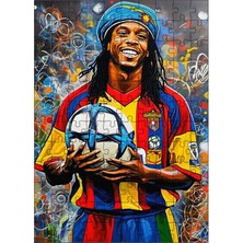 Karizma Tablo Ahşap Mdf Puzzle Yapboz Ronaldinho Futbolcu 120 Parça 25*35 cm