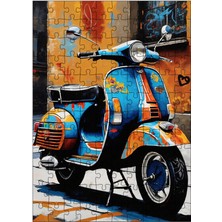 Karizma Tablo Ahşap Mdf Puzzle Yapboz Rekto Scooter Motor 120 Parça 25*35 cm