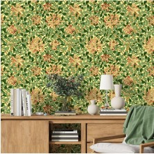 Plustablo William Morris Sergisi Eski Yeşil Yapraklar Poster Duvar Kağıdı, Yatak Odası Duvar Kağıdı
