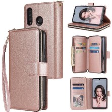 YH Mall Huawei P30 Lite Için Kılıf ile 9 Kart Yuvaları ile Fermuarlı Cebi Cüzdan Durumda (Yurt Dışından)