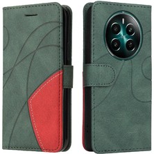 YH Mall Kart Yuvası Standı ile Realme 12 Artı Için Flip Case Pu Deri Flip Folio (Yurt Dışından)