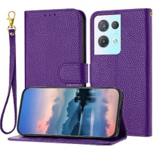 YH Mall Oppo Phone 8 Pro Için Telefon Kılıfı Cüzdan Flip Folio Litchi Desen Pu Deri (Yurt Dışından)