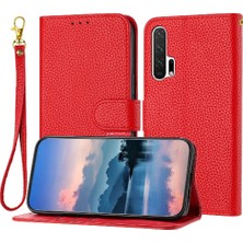 YH Mall Onur 20 Pro Için Telefon Kılıfı Kart Yuvaları Tutucu Litchi Desen Flip Folio Pu (Yurt Dışından)