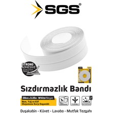 Sgs SGS1240 3.35M Banyo Küvet Mutfak Lavabo Beyaz Su Sızdırmaz Bant Su Geçirmez Kenar Bandı Sızdırmazlık Tamir