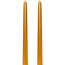 Missi 2li Gold Konik Şamdan Mum Seti