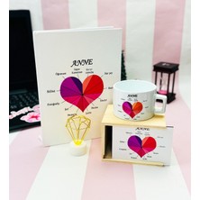 Giftmoda Süper Anne Tasarımlı Kutulu Kupa Elmas Lamba ve Sert Kapaklı Defter