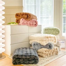 Baladi Home Tek Kişilik Kalın Tavşan Peluş Tv Battaniyesi (1 Adet) Çok Yumuşak