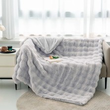 Baladi Home Tek Kişilik Kalın Tavşan Peluş Tv Battaniyesi (1 Adet) Çok Yumuşak